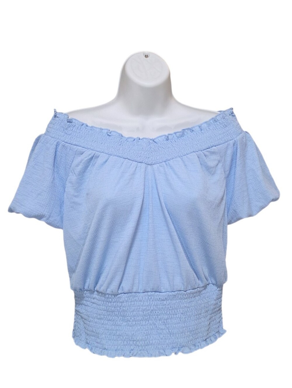 INC international Concepts Women's Smocked Off-The-Shoulder Boho Blouse Top M